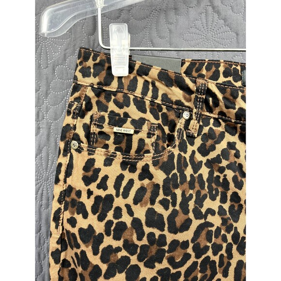 Nine West Jeans High Rise Cigarette Skinny Animal Print Denim Jeans SZ 10:NWT - Picture 5 of 8
